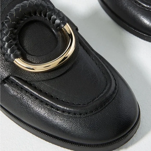 See By Chloe Black Flats with Gold Ring Detail - Picture 3 of 7